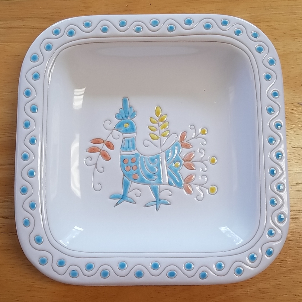 Handmade White Ceramic Bird Dish